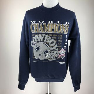 Vintage 1992 World Champions Dallas Cowboys Crewneck Sweatshirt Mens L
