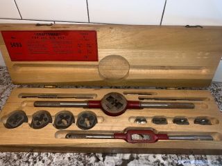Vintage Craftsman 5493 Tap & Die Set Wooden Box Wood Tool