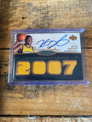 Kevin Durant Rookie Auto Jersey Patch Upper Deck 2007 - 2008 78/99