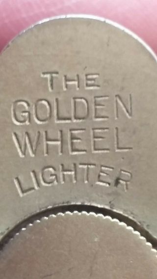 1940s Vintage Brown Leather Golden Wheel Cigarette Lighter