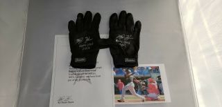 Ke Bryan Hayes Pirates 2019 Spring Training Game Autograph Batting Gloves