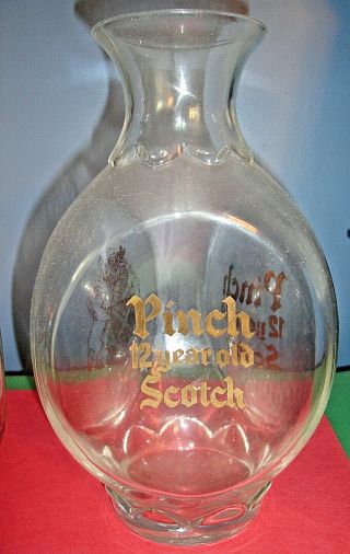 (2) Diff.  Vintage Pinch 12 Year Old Scotch Advertising Pitchers Decanters Jugs