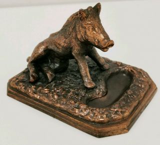 Vtg Il Porcellino Grand Tour Boar Pig Piglet Copper Bronze Desk Tidy Figurine
