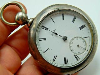 Rare Antique 1880 Coin Silver Waltham Kw Ks 18s 15j Pocket Watch Low Run Number