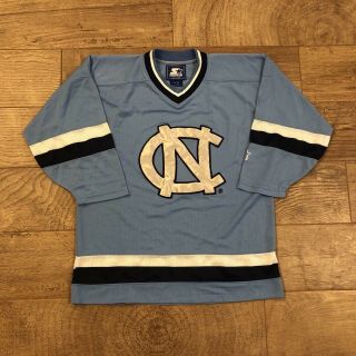 Vintage 1990’s North Carolina Tar Heels Blue Starter Hockey Ncaa College Jersey