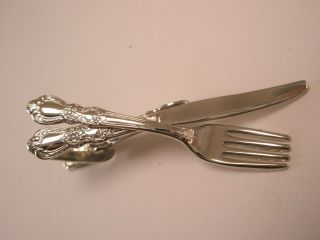 - Knife & Fork Vintage Tie Bar Clip Silverware Flatware Dining Cutlery Gift