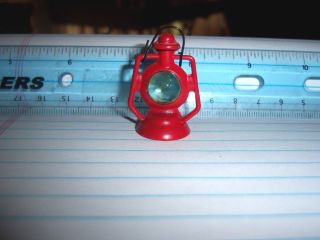 Vintage Mini Miniature Glass Metal Red Railroad Lantern