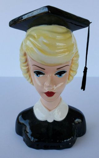 From Barbie With Love Graduate Graduation Head Vase Mattel,  Enesco 1994