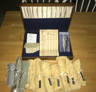 Old Master Towle Sterling Silver Flatware 55 Pc Set Eight 5 - Piece Settings Extra