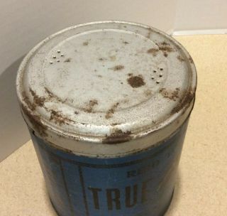 Vintage TRUE BLUE Reid Tobacco Tin Round Can Paper Label Altoona Milton,  PA 3