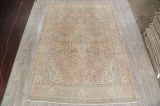 Vintage Muted Floral Oriental Area Rug Wool Traditional Hand - Knotted 9x13 Carpet 3