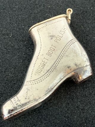Antique Boot Shaped Pocket Lighter Advertising Nugget Boot Polish -