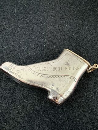 Antique Boot Shaped Pocket Lighter Advertising Nugget Boot Polish - 2