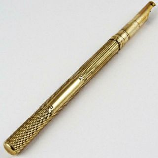 Antique 1914 Sampson Mordan & Co.  London British 9 Carat Gold Traveling Dip Pen