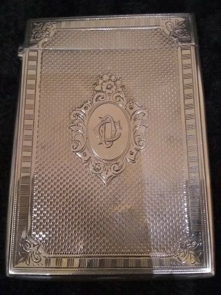Antique Victorian Solid Silver Card Case George Unite Birmingham 1895 76g