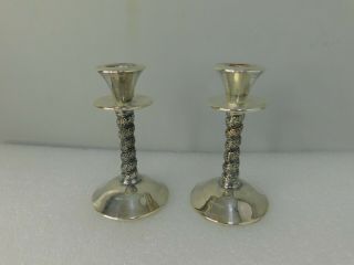 Vintage Silver Plate Candlesticks Made In Spain Plator