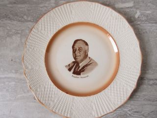 Old Vintage President Roosevelt Plate Solian Ware Soho Pottery Cambridge England