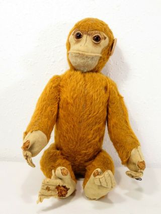 Vtg Mohair Schuco Yes/no Head Turn Monkey Stuffed Animal Toy Mechanical Jocko