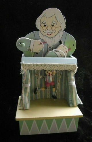 Retro Vintage Enesco Music Box - Geppetto & Pinocchio