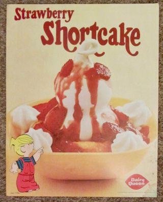 Vintage Dairy Queen Promotional Poster Dennis The Menace Strawberry Shortcake Dq