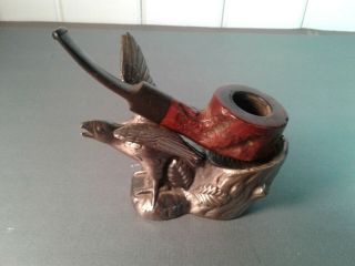Vintage Tobacco Pipe Rest Eagle Silver - Tone Metal German