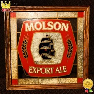 (vintage) Molson Export Ale | Multi - Color Stained Glass Bar Sign | Light Wear