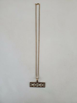 Vintage Monet Coco Chanel Logo Necklace Gold Tone 24 Inch Chain