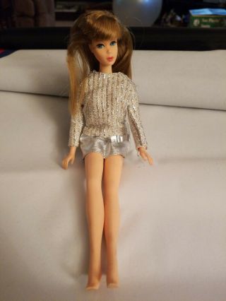 Vintage Barbie Doll 1966 Long Lt.  Brown Hair Twist And Turn Body Japan