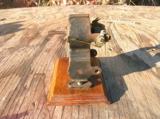 Old Antique DC Mini - Toy Electric Motor Cast Iron Belt Pulley Lineshaft Engine ? 3