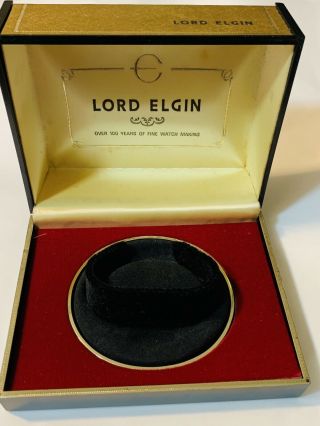 Vintage Rare Men’s Lord Elgin Empty Velvet Box Wrist Watch From The 1950s/1960s 2