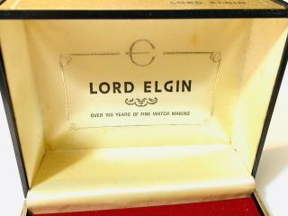 Vintage Rare Men’s Lord Elgin Empty Velvet Box Wrist Watch From The 1950s/1960s 3