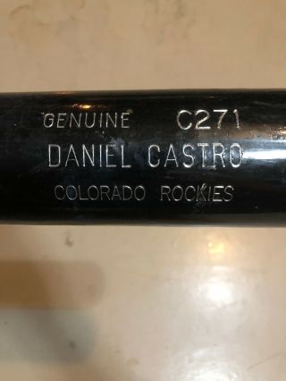 Daniel Castro Game Louisville Slugger Wood Bat Colorado Rockies Mariners