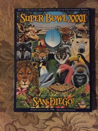 Bowl Xxxii Official Game Program Green Bay Packers Vs Denver Broncos