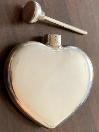 Tiffany & Co.  Vintage Sterling Silver 925 Heart Shaped Perfume Bottle