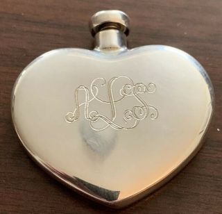 Tiffany & Co.  Vintage Sterling Silver 925 Heart Shaped Perfume Bottle 3