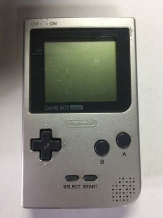 Vintage 90s Nintendo Game Boy Pocket Silver Mgb - 001