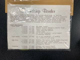 Vintage 1973 Paper Quilling Kit Friendship Border Quill Art Inc.