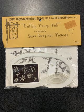 Vintage 1973 Paper Quilling Kit 7 Snowflake Pattern Quill Art Inc.