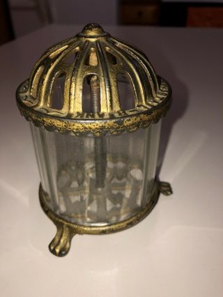 Antique Cast Iron Bank And Glass Crystal Bank Made By Arcade 1910