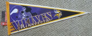 Vintage Minnesota Vikings Full Size Nfl Undisplayed Pennant