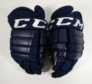 2018 - 19 Kalamazoo Wings Game Ccm Hg98 Pro Stock Navy Hockey Gloves 14 "