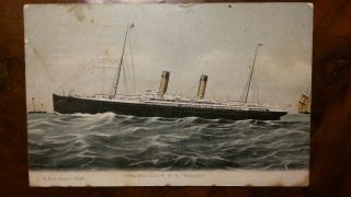 White Star Line Rms Majestic I At Sea Pocard Posted By Passenger 1910