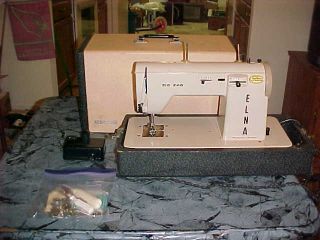 Vintage Elna Type 722010 Zig Zag Sewing Machine W/ Necchi Case