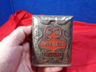 Vintage Twin Oaks Mixture Pocket Smoking Tobacco Pocket Tin Bx - A