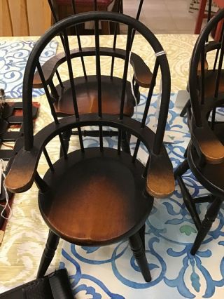Vintage Wood Doll Chair Set Of 4 9in Tall
