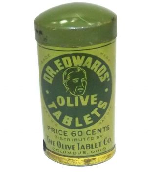Vintage Dr.  Edwards Olive Tablets Laxative Pills Medicine Advertising Tin