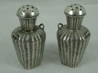 Fine Pair,  Chinese Export Solid Silver Peppers,  C1900,  38gm