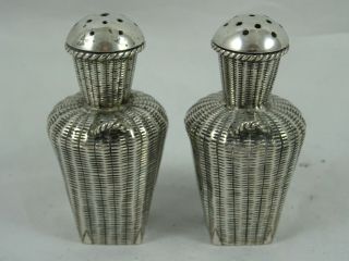 FINE pair,  CHINESE EXPORT solid silver PEPPERS,  c1900,  38gm 3