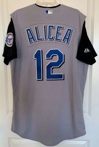 Kansas City Royals Luis Alicea 12 Majestic Team - Issued Gray Road Jersey Size 44
