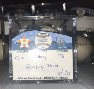 Gerrit Cole Game Baseball 8/7/19 V Trevor Story Rockies - Swinging Strike